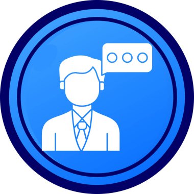 Bir adamla konuşma balonunun vektör çizimi