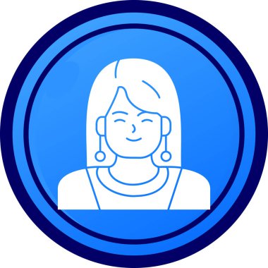 kadın avatar simgesi, vektör illüstrasyonu