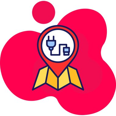 Bir harita simgesinin vektör illüstrasyonu