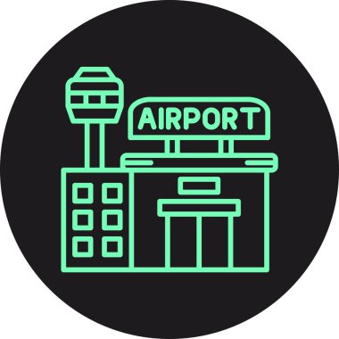 Benzersiz havaalanı simgesi vektör illüstrasyonu