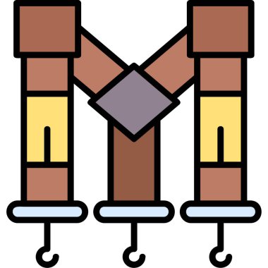 İnşaat vinç simgesi. Taslak inşaat vinç vektör simgesi rengi düz izole