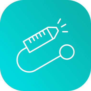 Benzersiz tüp ve yapıştırıcı vektör çizgisi simgesi