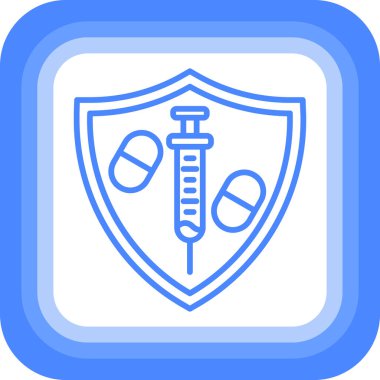 Bir kalkan simgesinin vektör illüstrasyonu