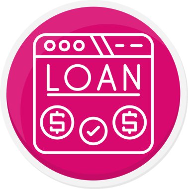 Kredi vektör simgesi. Beyaz arkaplanda basit düz vektör çizimi.