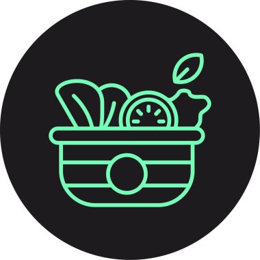 Bir yiyecek sepetinin vektör çizimi