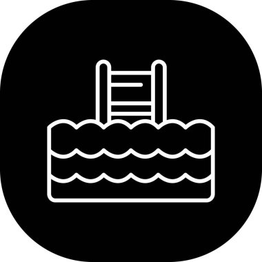 Bir havuz simgesinin vektör illüstrasyonu