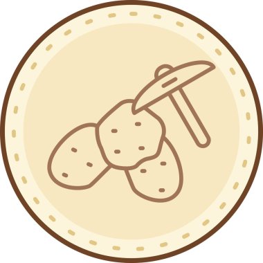 Yiyecek için bir karikatür simgesinin vektör çizimi