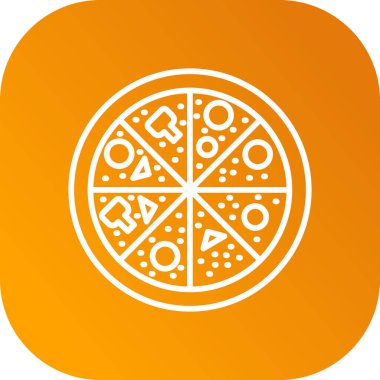 Pizza web simgesi, vektör çizim