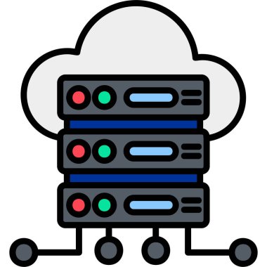 Sunucu. Web simgesi basit illüstrasyon