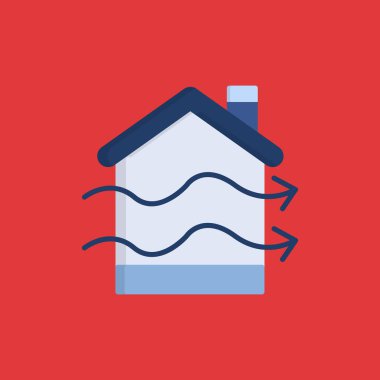 ev ve su damlası düz vektör simgesi