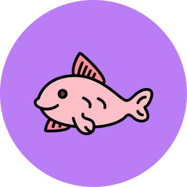 balık simgesi vektör illüstrasyonu