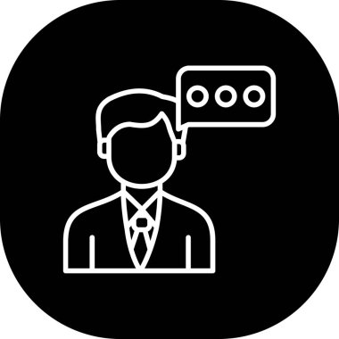 İş adamı vektörü ince çizgi simgesi