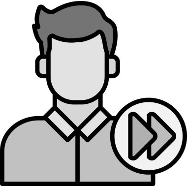 Video kamera ikonu olan bir adam, basit tasarım.