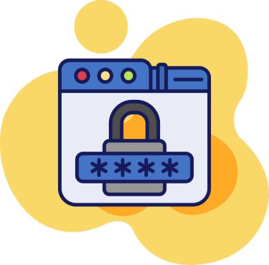 güvenli parola kilidi simgesi tam taslak biçimi