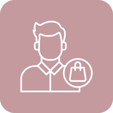 Çanta simgesi olan adamın vektör illüstrasyonu