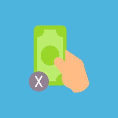 Cashless simgesi, vektör illüstrasyonu basit tasarım