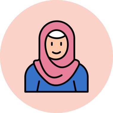 Müslüman kadın karakter simgesi