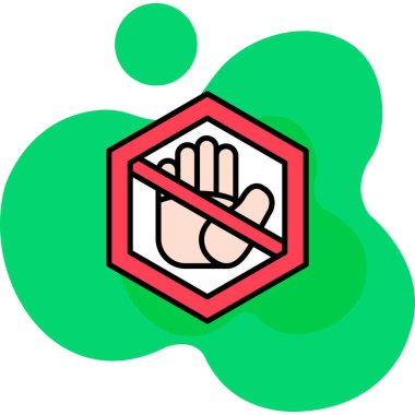 dur el simgesi, vektör illüstrasyonu