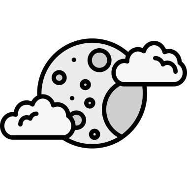 Ay vektörü düz renk simgesi