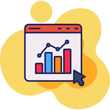 iş grafiği simgesi. özet vektör illüstrasyonu