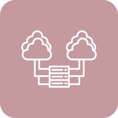 Bulut Hesaplama Teknolojisi. Vektör illüstrasyonu