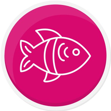beyaz arkaplanda izole edilmiş modayı takip eden balık simgesi.