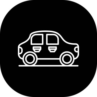 Taksi arabası simgesi, vektör illüstrasyonu