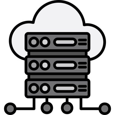 bulut depolama sunucusu simgesi - taslak biçimi