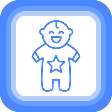 Yıldız ikonu olan mutlu çocuk. vektör illüstrasyonu