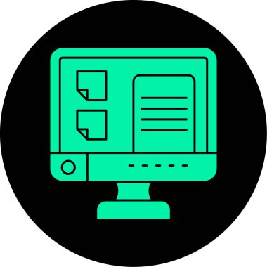 Bilgisayar. Web simgesi basit illüstrasyon