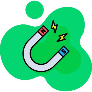 Mıknatıs ikonu. ağ için mıknatıs vektör simgesinin karikatür çizimi