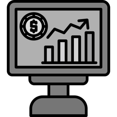 bilgisayar izleme simgesi, vektör illüstrasyonu