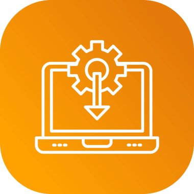 Bilgisayar ayarları simgesi, vektör çizim