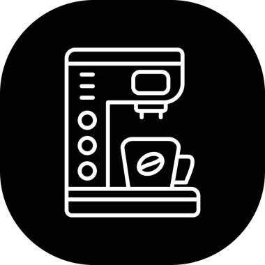 kahve makinesi simgesi, basit vektör illüstrasyonu