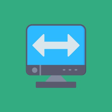 Metni olan bir bilgisayar simgesinin vektör çizimi