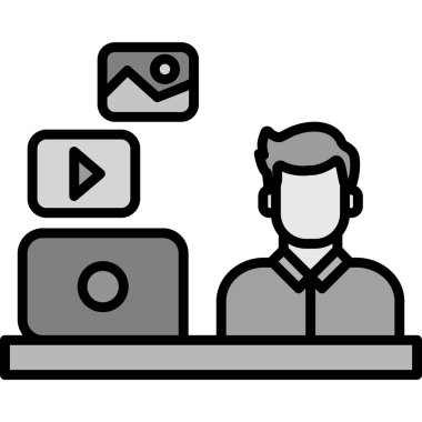 Bilgisayar vektör simgesi ile video çağrısı