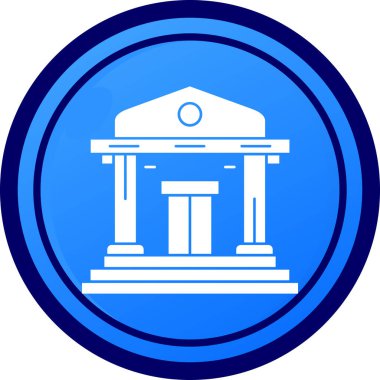 Banka bina simgesini, basit vektör çizim