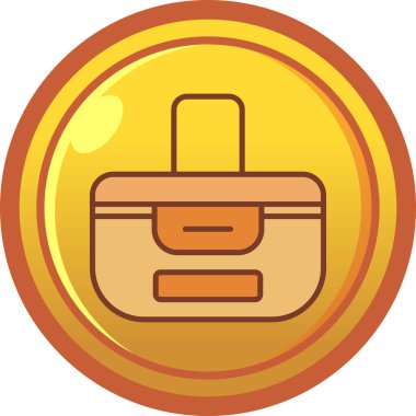 Altın madeni para simgesinin vektör illüstrasyonu