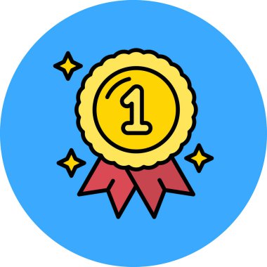 Madalya ikon vektör illüstrasyonu