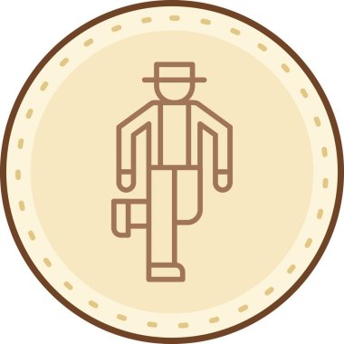 Kovboy. Web simgesi basit illüstrasyon