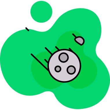 Dosyalanmış ana hatlar biçiminde yabancı gezegen uzay simgesi