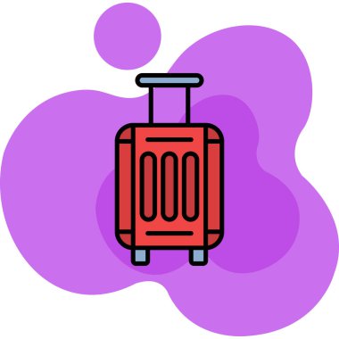 Bavul. Web simgesi basit illüstrasyon