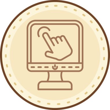 Bilgisayar monitörünün modern bir simgesinin vektör çizimi