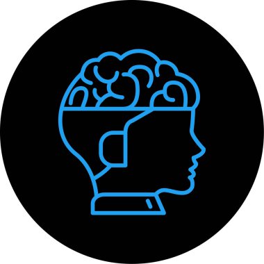Beyin. Web simgesi basit illüstrasyon
