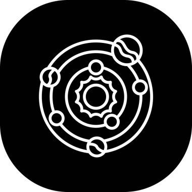 Güneş sistemi simgesi, vektör illüstrasyonu basit tasarım