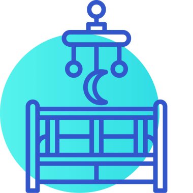 Modern b 'nin vektör illüstrasyonu yatak ikonundan yoksun