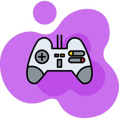 Oyun çubuğu simgesi. Web için joystick vektör simgelerinin çizgi film çizimi