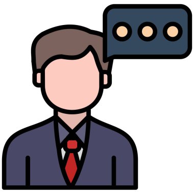 iş adamı ile konuşma balonu vektör çizim tasarım