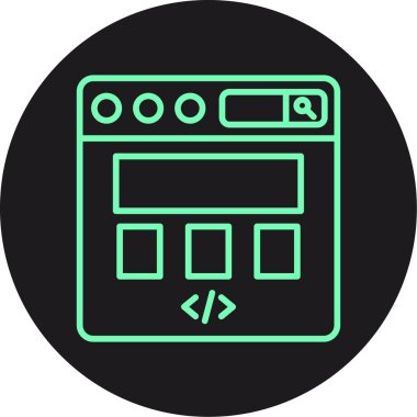 Web simgesi, basit ve modern vektör illüstrasyonu