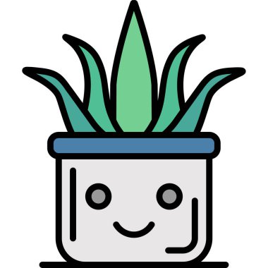 Kaktüs Simgesi, vektör illüstrasyonu